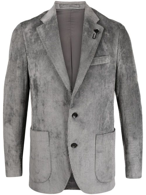 Single-breasted corduroy blazer - Grey