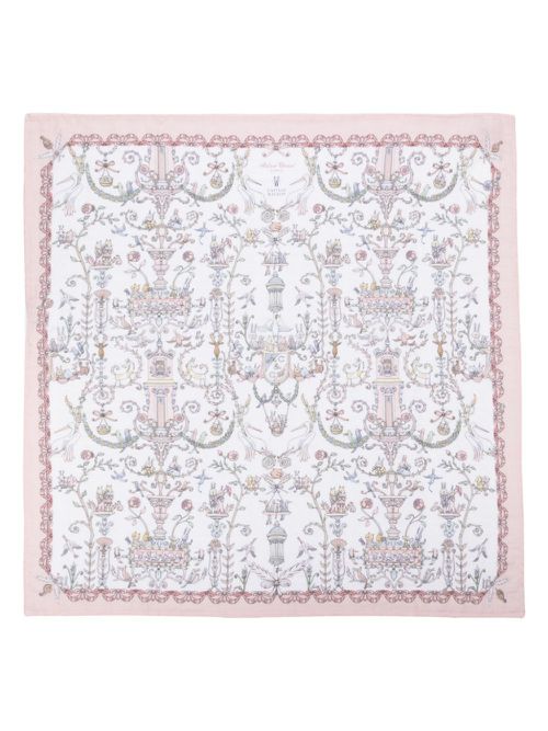 Motif-print organic cotton blanket - Pink