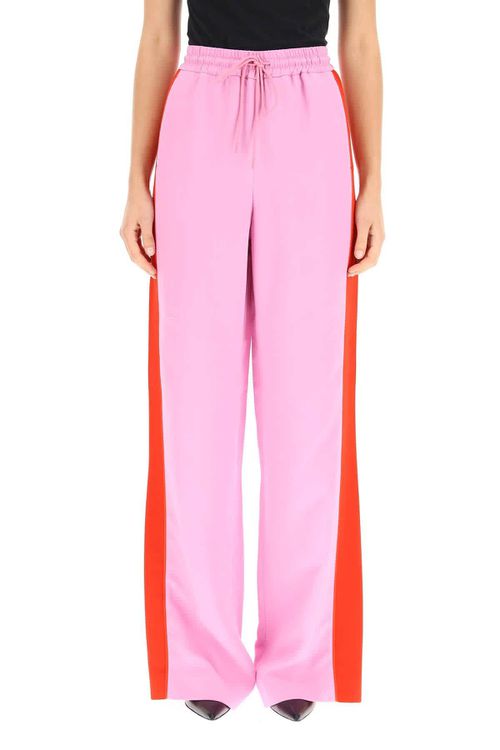 Side-Stripe Wide-Leg Track Pants