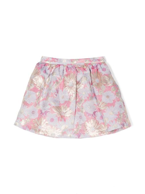 Floral-print pleated skirt - Pink