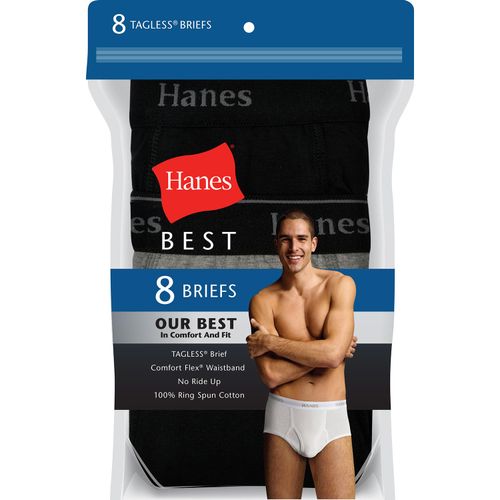 Men's 8-Pack Best Brief - BLACK/GREY M:- Black/Grey