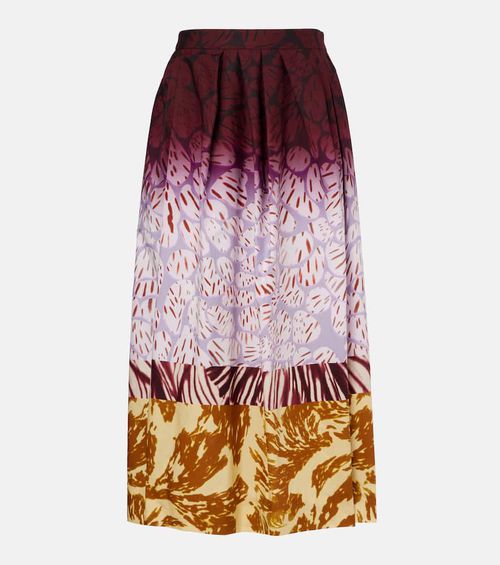 Printed cotton maxi skirt