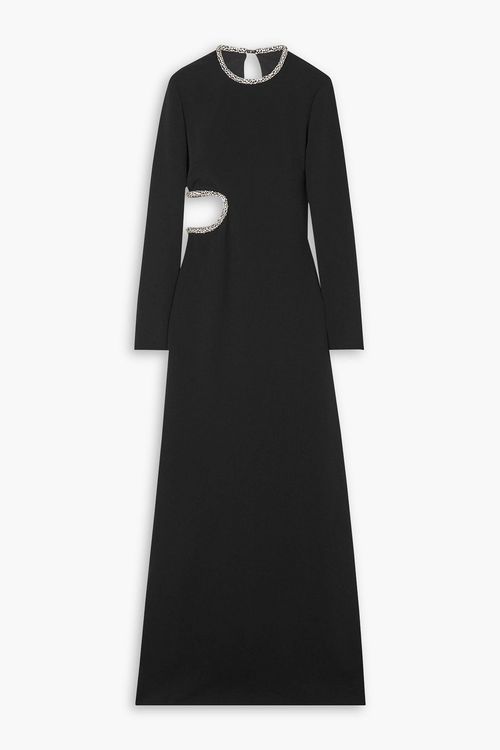 Cutout crystal-embellished cady gown