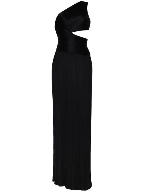 Delphos pleated charmeuse gown - Black