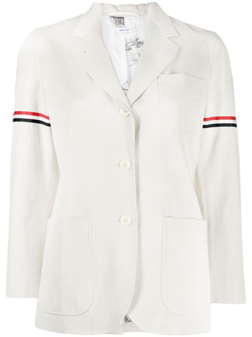RWB-stripe cotton blazer - Neutrals