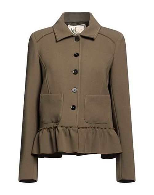 Woman Jacket Military green Size 10 Polyester, Virgin Wool, Elastane