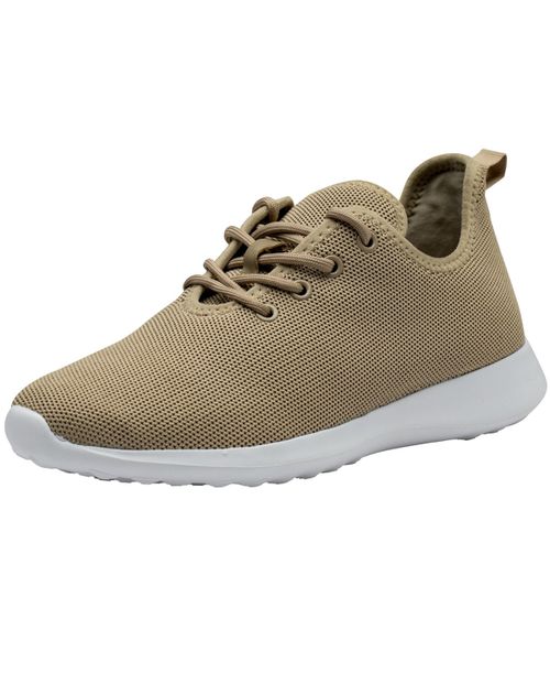 Men's AlpineSwiss Knit Fashion Sneakers Lightweight Athletic Walking Tennis Shoes - Khaki