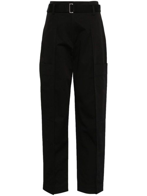 Cotton belted trousers - Black