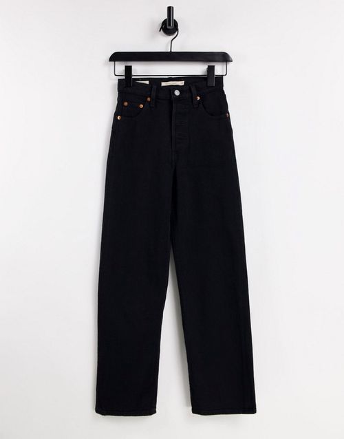 Ribcage ankle jeans in black