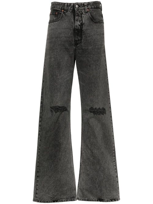 Numbers-patch straight jeans - Black