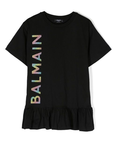 Logo-print T-shirt dress - Black