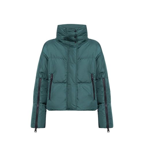 Bicolor Polyamide Down Jacket — Green