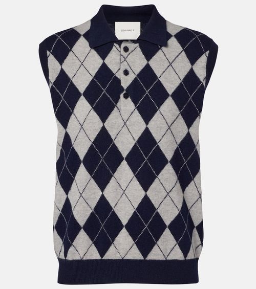 Riana argyle cashmere sweater vest