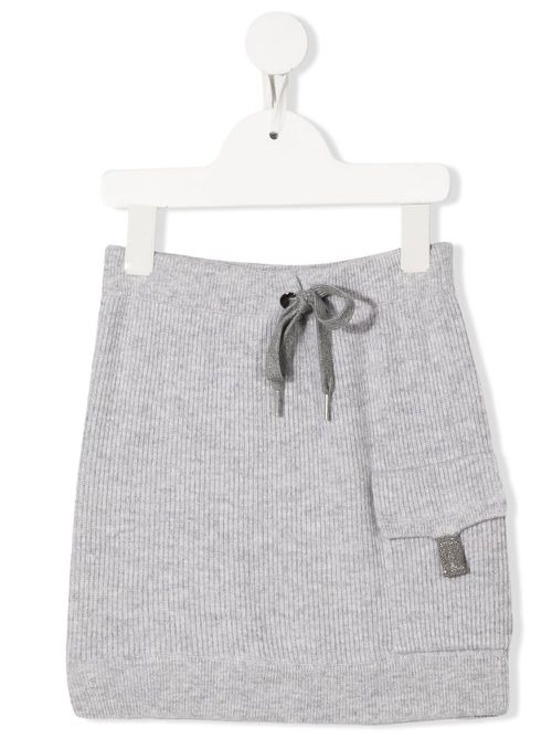Drawstring knitted skirt - Grey