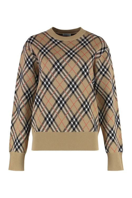 -Inspired Wool Blend Check Pullover