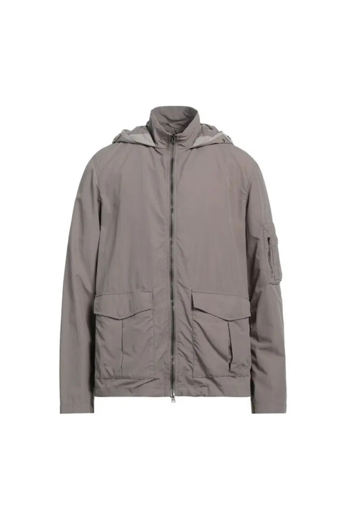 Hooded Nylon Jacket — Gray