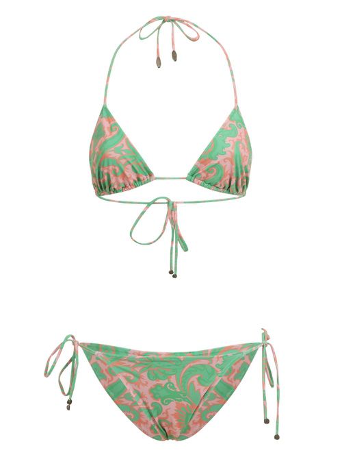 Paisley-print bikini - Green