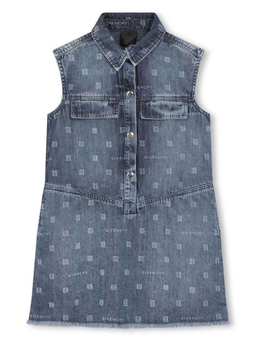 4G-pattern denim dress - Blue