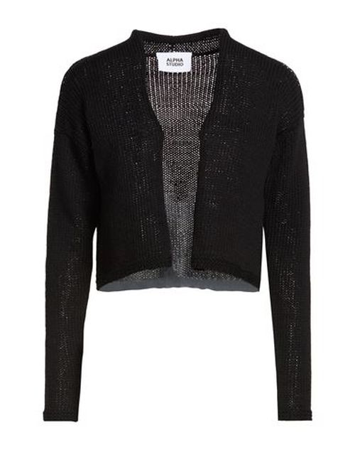 Woman Cardigan Black Size 4 Cotton