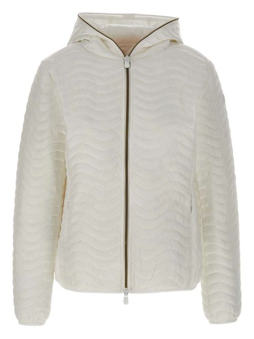 Quilted hooded jacket - White