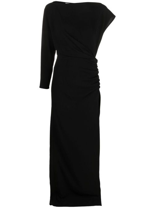 Asymmetric slit maxi dress - Black