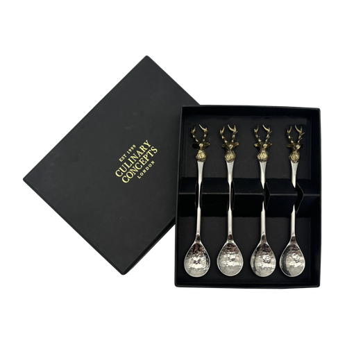Champagne Stag Coffee Spoons, Set of 4