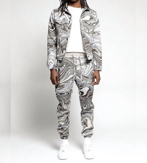 Liquid Swirl Hyper Reality Knit Pants In Mocha