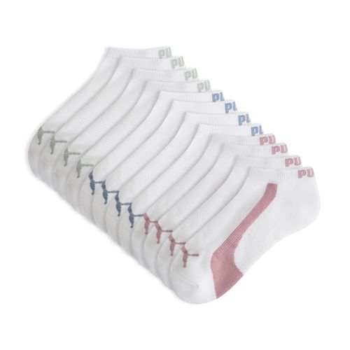 PUMA Women's Half-Terry Low Socks (6 Pairs) in Medium Pink, Size 9-11