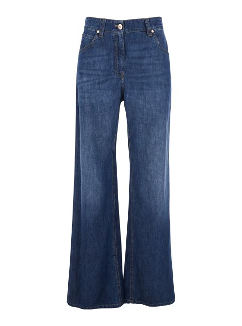 Five-Pocket Denim Jeans — Blue