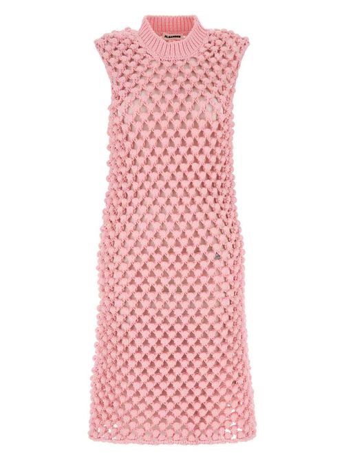 Jil Sander Women's Crochet Dress in Pink | Size 34 | J02CT0491J19157 Color 664