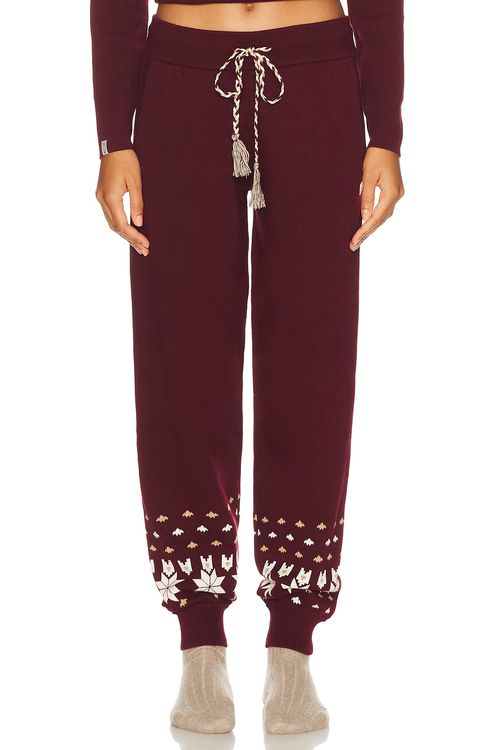 THE UPSIDE Le Ski Jojo Jogger Pant in Quince - Burgundy. XS also in L