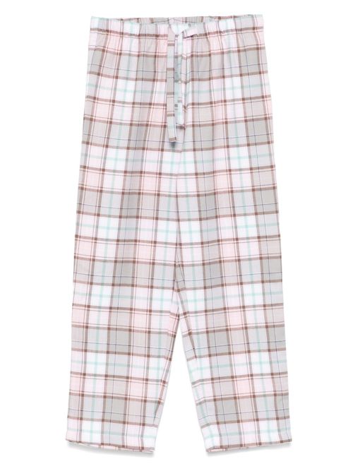 Tartan-pattern flannel pajama trousers - Pink