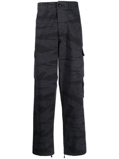 Camouflage-print cargo trousers - Black