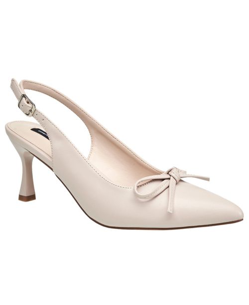 Womens Brinny Small Bow Kitten Heel - Nude