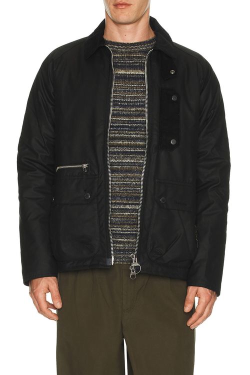 Barbour Tract Wax Jacket in Black - Black. L also in M, XL/1X