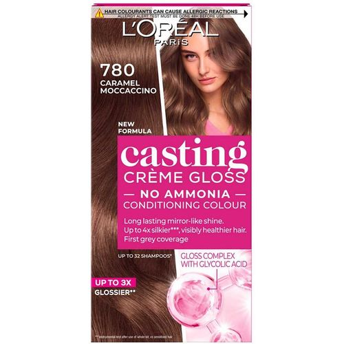 L'Oreal Paris Casting Crème Gloss 780 Caramel Mochaccino, No Ammonia Semi Permanent Glossing Colour