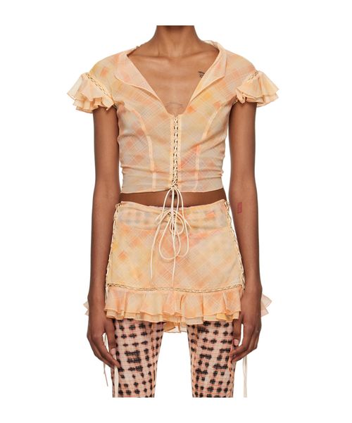 Scallop ruffle shirt