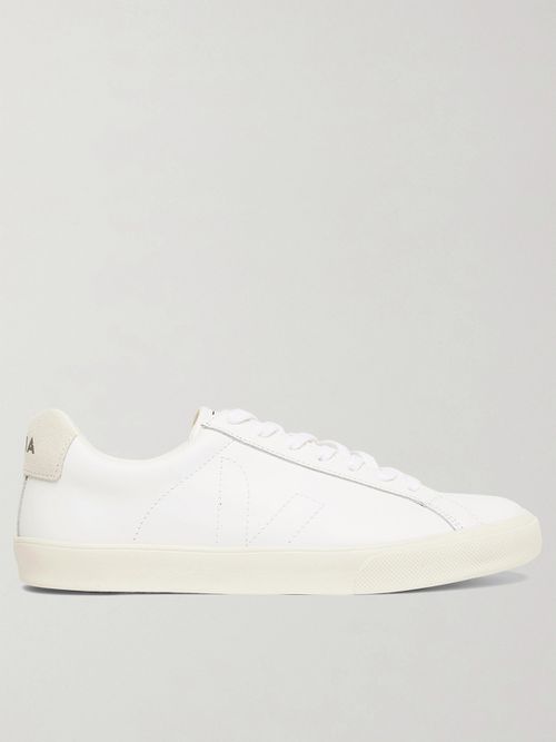 Esplar Suede-Trimmed Leather Sneakers