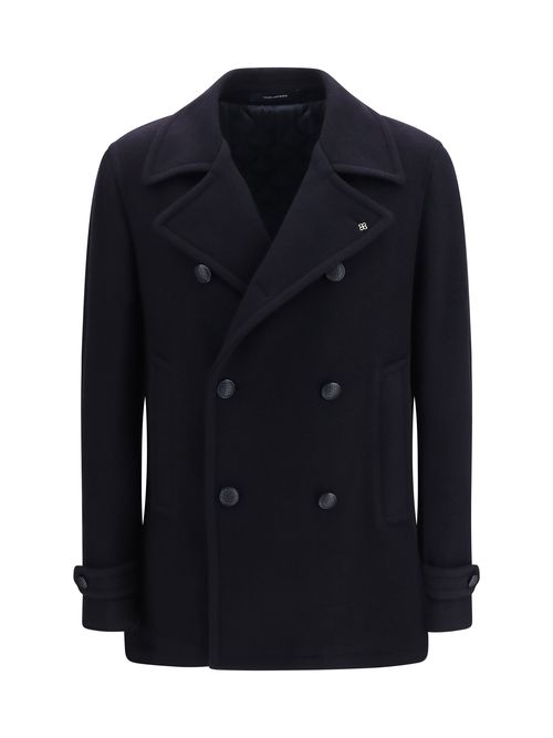 Double-Breasted Wool Caban Coat — Black