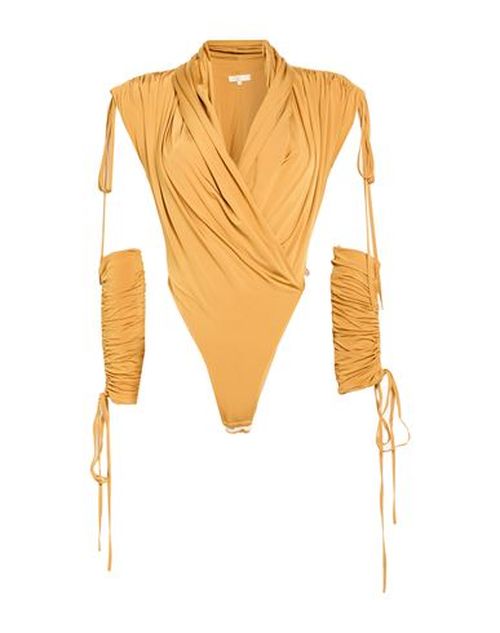 Woman Bodysuit Mustard Size 6 Viscose, Elastane