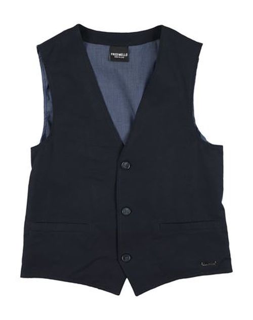 Fred Mello Kid Boy Tailored Vest Midnight blue Size 8 Cotton, Polyamide