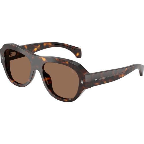 Moncler Unisex Moncler ME6015U ELEVANE 300273 Gafas de sol Acetato Tortuga Marrón Geométrico Norma