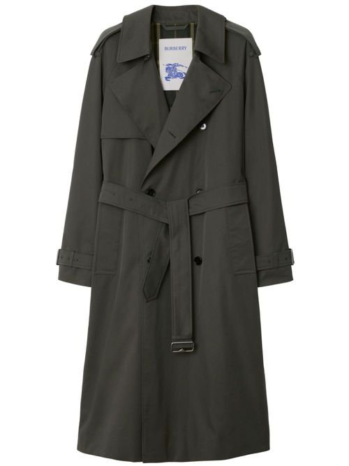 Gabardine-weave trench coat - Grey