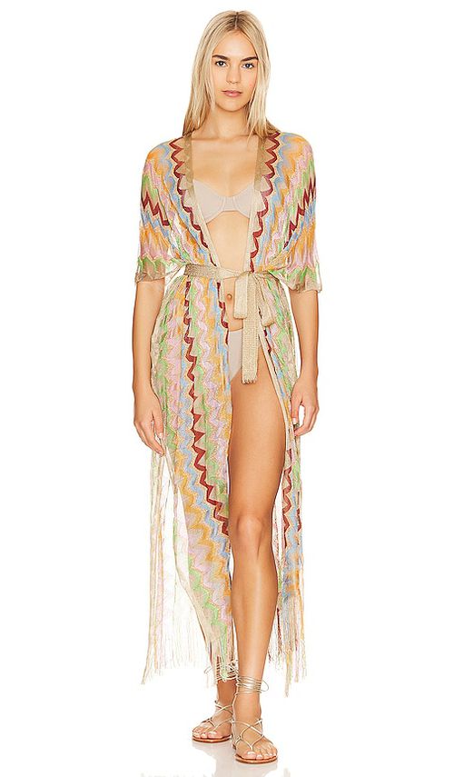 Luli Fama LANGER PONCHO HERE COMES THE SUN in Beige
