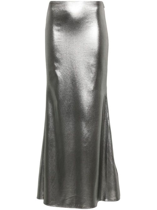 Semi-train metallic-effect maxi skirt - Silver