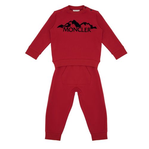 Boys Red Logo Knitwear Tracksuit Set