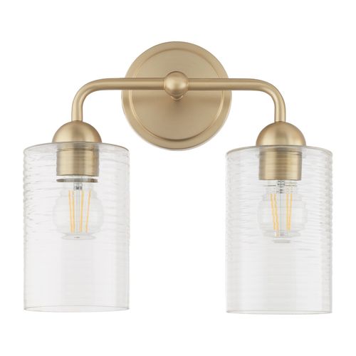 Aged Brass Two Light Vanity from the Charlotte Collection