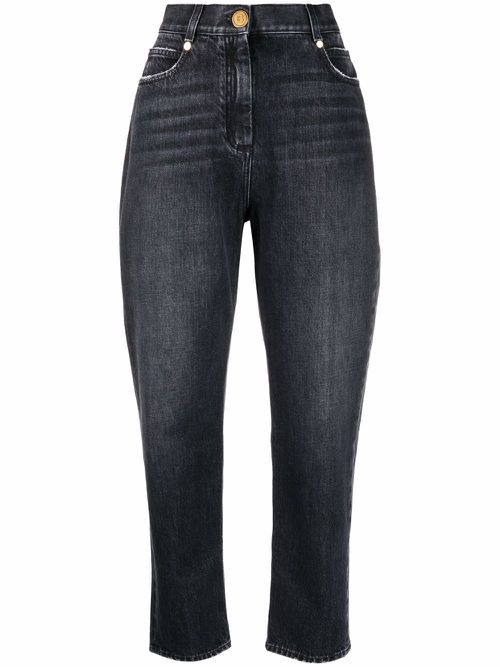Low-rise boyfriend jeans - Black