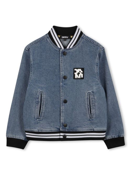 Logo-print denim jacket - Blue