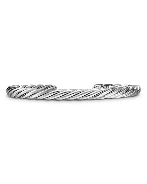 Men's Cable Cuff Bracelet in Sterling Silver, 6mm